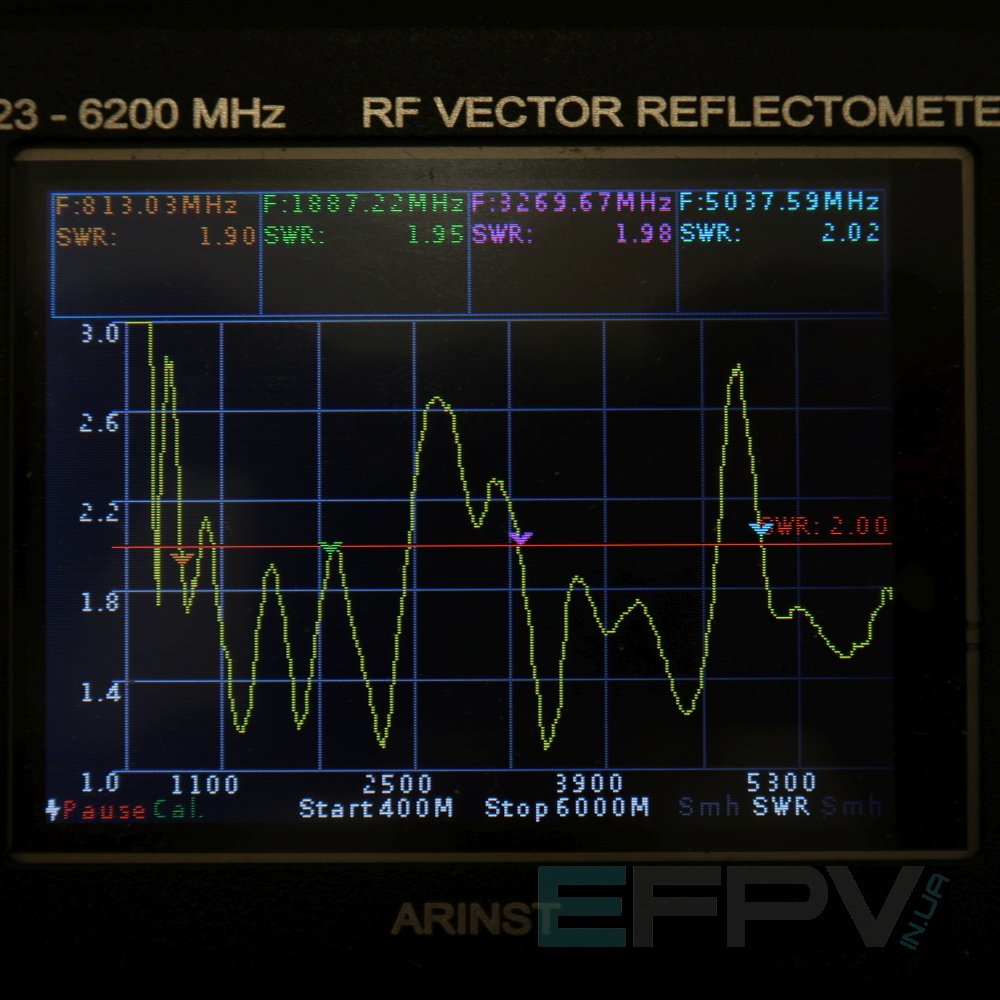 Мікросмужкова копланарна антенна 741...1560 /  3159...4270/ 5100...6006 MHz