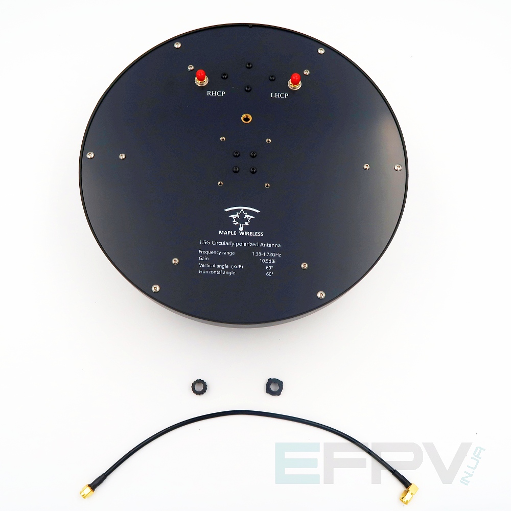 Патч антена Maple Wireless 1.5G 10,5dBi LHCP/RHCP 1380-1720MHz SMA