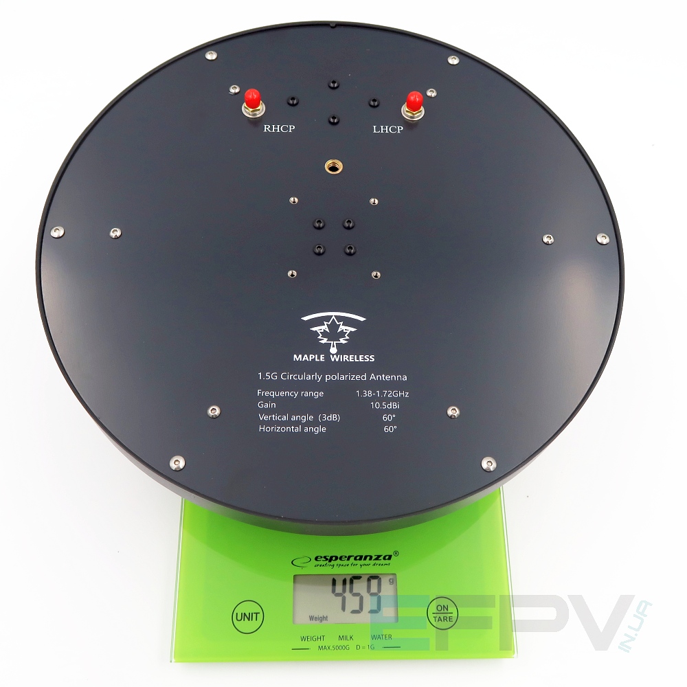 Патч антена Maple Wireless 1.5G 10,5dBi LHCP/RHCP 1380-1720MHz SMA