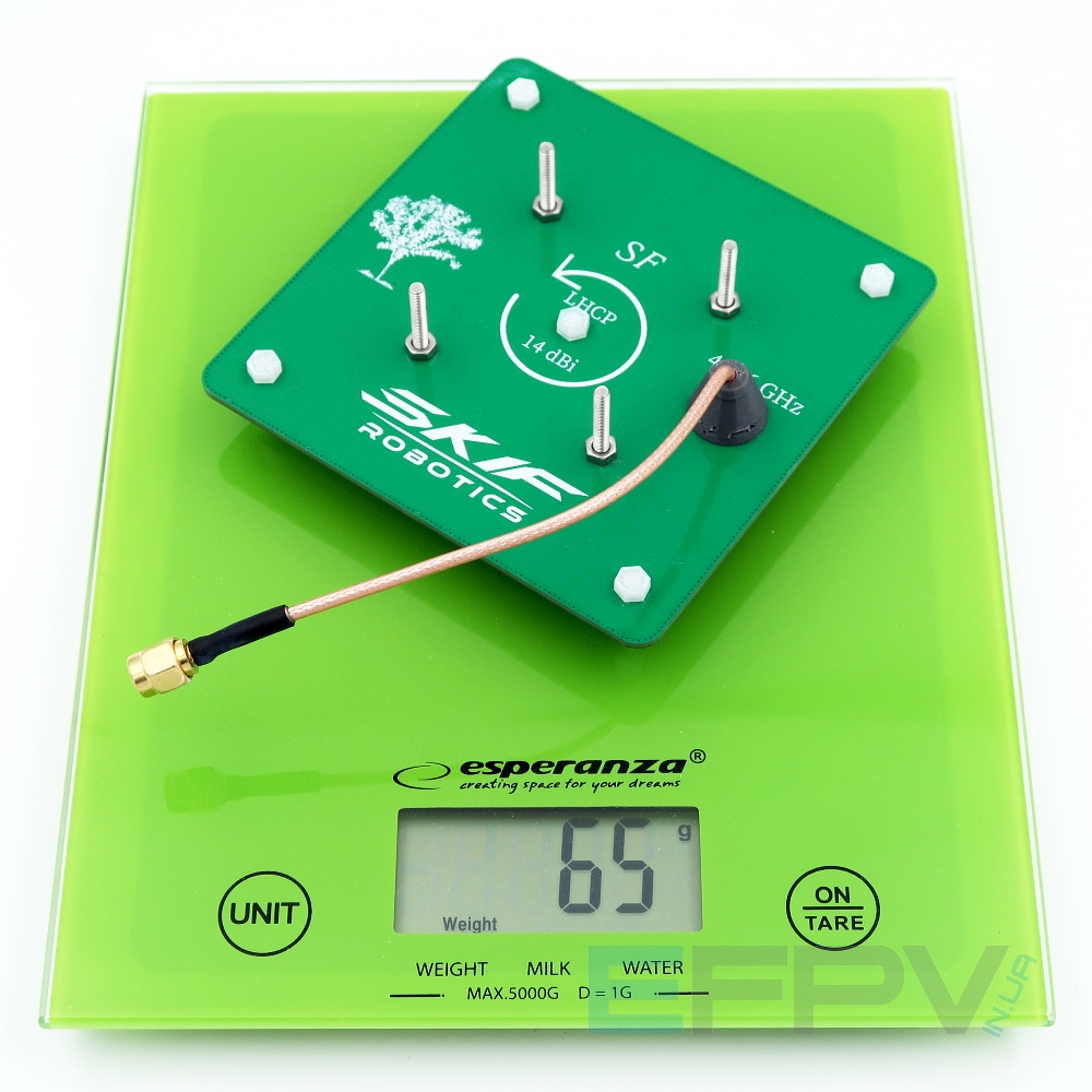 Патч Skif 14dBi LHCP 4.9-6.0 GHz з кабелем 12 см (Made in UA)