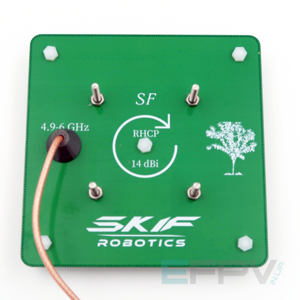 Патч Skif 14dBi RHCP 4.9-6.0 GHz з кабелем 12 см (Made in UA)