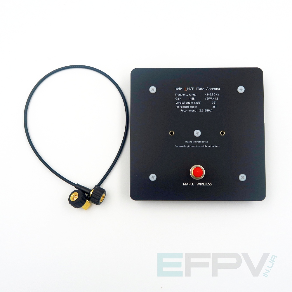 Патч антена Maple Wireless 5.5G 14dBi LHCP 4.9-6.3GHz SMA