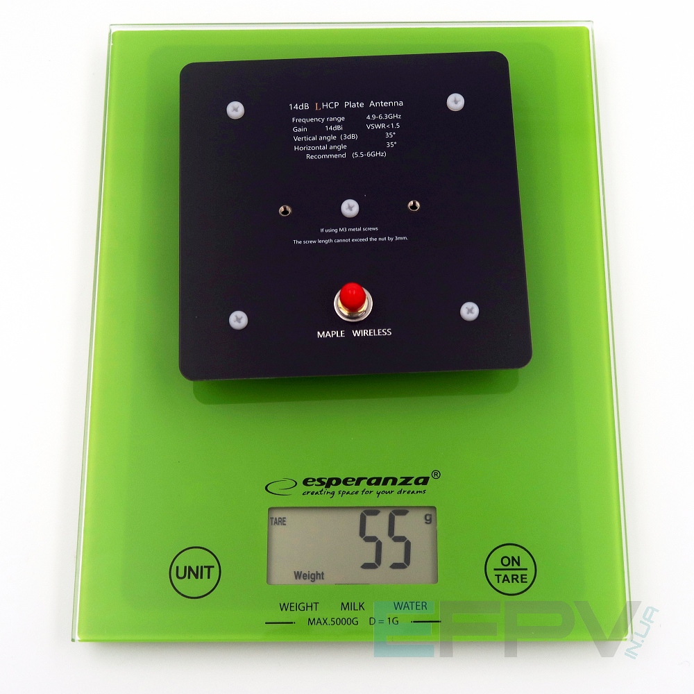 Патч антена Maple Wireless 5.5G 14dBi LHCP 4.9-6.3GHz SMA