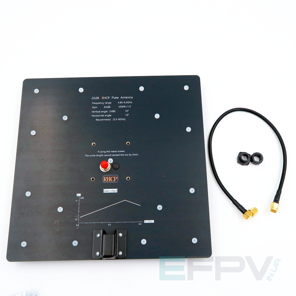 Патч антена Maple Wireless 5.5G 20dBi RHCP 4.85-6.3GHz SMA