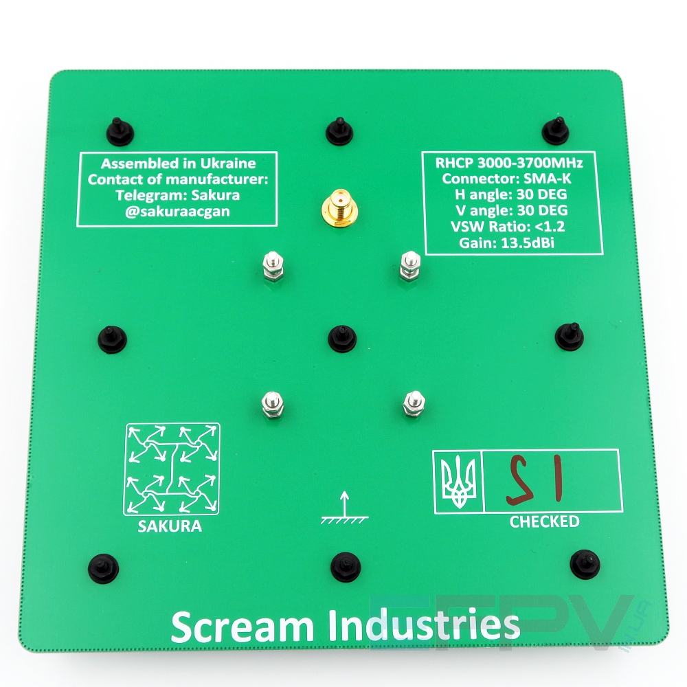 Патч Scream Sakura 13.5dBi RHCP 3.0-3.7 GHz