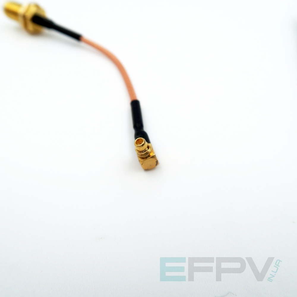 Антенний кабель RP SMA Female - MMCX кутовий 10см перехідник пігтейл RG316