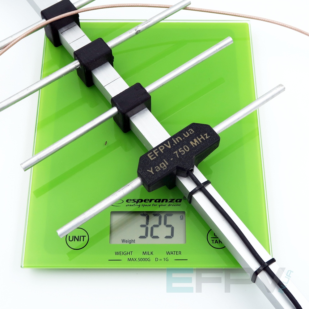 Антена EFPV Yagi 750MHz 9 cекцій 13.4 dBi 